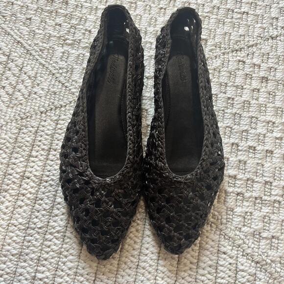 Madewell The Ruth Ballet Flat in Woven Leather in Dark Carob - Picture 4 of 6